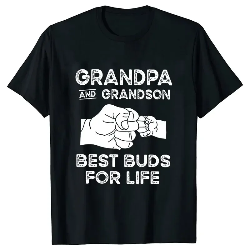 Men\'s T-shirts Grandpa and Grandson Best Buds for Life Tee Shirt Tops Grandpa Grandson Matching Clothes Shirts for Men Boys