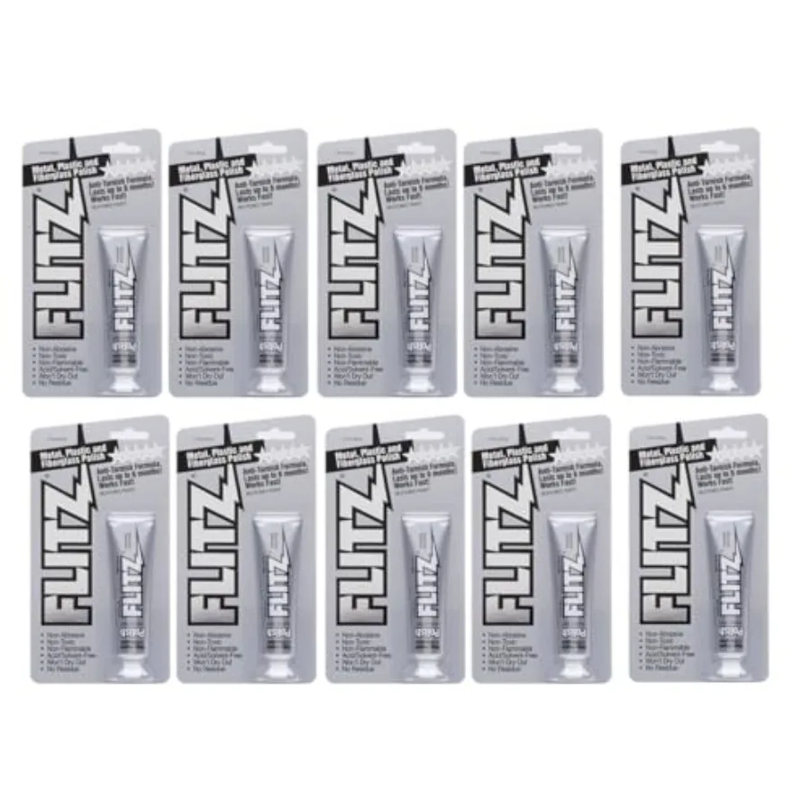 

FLITZ Multi-Purpose Metal Polish Paste - 1.76oz Tube of USA-Made Chrome Polish - Works on Stainless Steel Aluminum Plastic Jewe