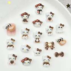 Hello Kitty Cartoon Nail Accessrespiration, Cute Glasses, Love KT Cat Bow, DIY Nail Charm Decoration, New Pattern, 20Pcs