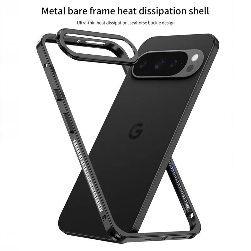 Cooling Case For Google Pixel 9 Pro XL Case Fashion Aluminium Alloy Metal Border Medium Frame Phone Cover For Pixel 9 9Pro 5G - Image 2