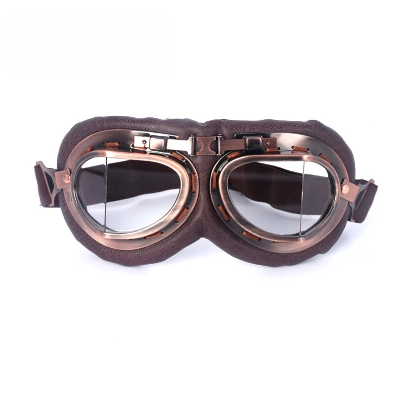 Motorcycle Retro  Goggles Glasses Vintage Moto Classic Goggles for Harley Pilot Steampunk Bike Copper Helmet Equipments