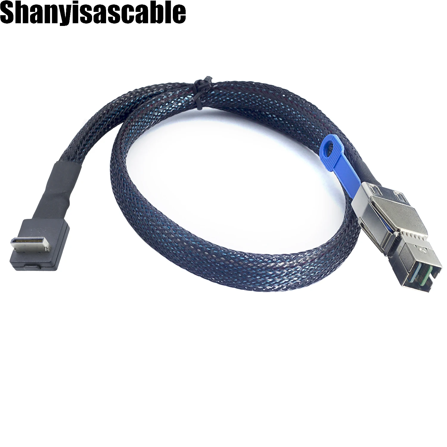OcuLink PCIE SFF-8611 4i 42Pin 90 degree to HD MINI SAS SFF-8644 For SSD Data Active Cable