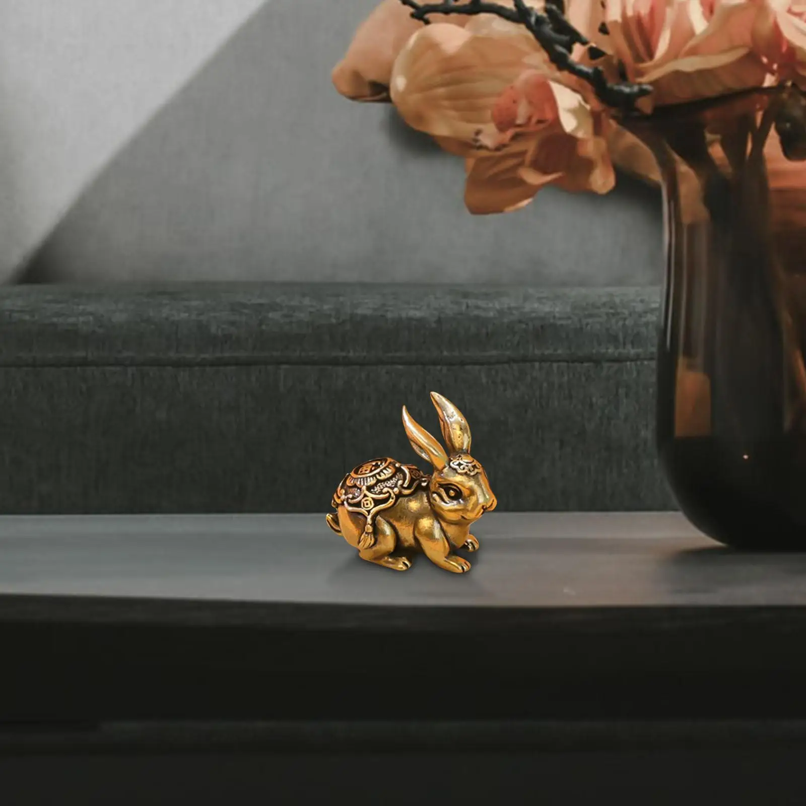 

Metal Miniature Rabbit Statue Sculpture Collection for Cabinet Decoration