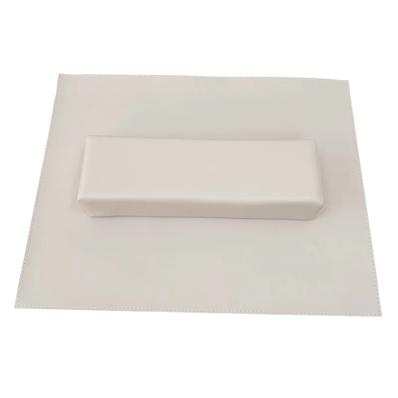 Cream Color 30*40 cm Brief Pu Pillow Hand Holder Cushion Table Washable Foldable Mat Pad Nail Art Salon Manicure Practice