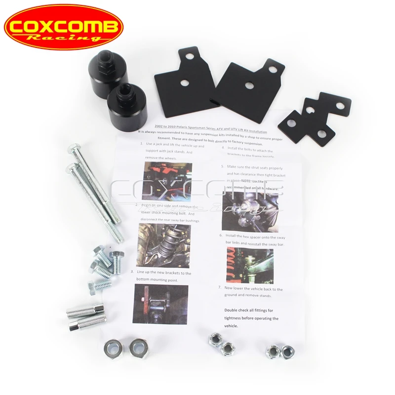 Motorcycle Front Spring Spacers Rear Lift Brackets Bolt Kits Rear Shock Extender Bracket For Polaris Sportsman 500 600 700 800