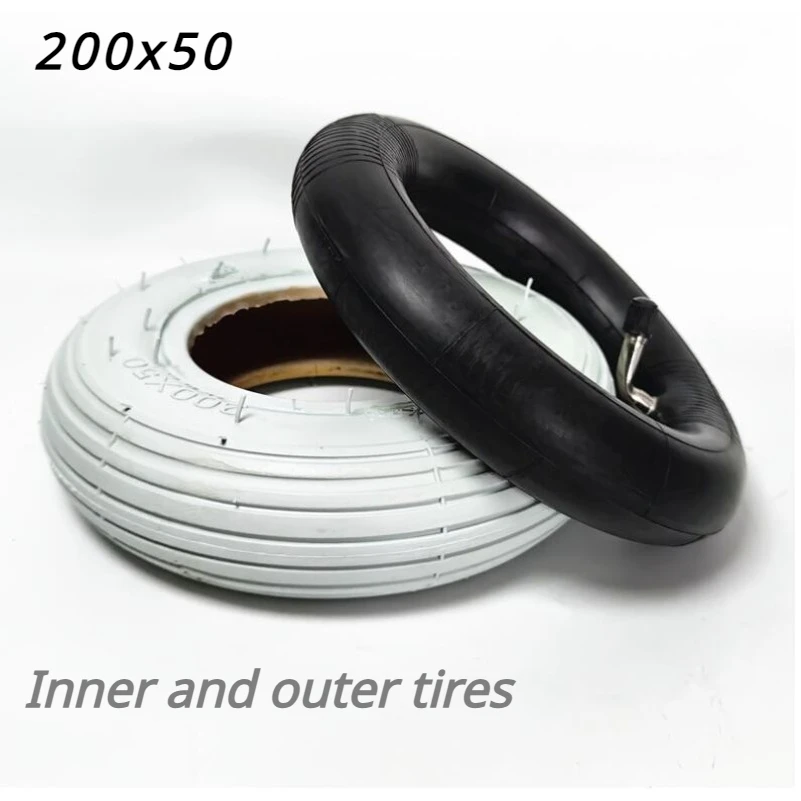 200x50 CST Zhengxin inner and outer tires, gray indoor electric wheelchair scooter tires, 8-inch inner tube inflatable tires