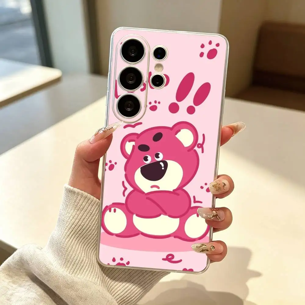 Cartoon Toy Story L-Lotso Cute Bear  Phone Case Transparent Silicone Soft For Samsung S25,S24,S21,S22,S23,S30,Ultra,S20,Plus,Fe