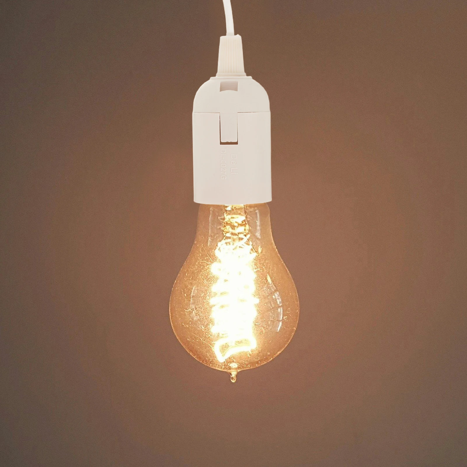 

3pcs Lamp Bulb Socket Holder Wire Hanging Plug Cord Terminal E27 Edison Screw Light Fixture Parts Pendant Lamp Base Plastic