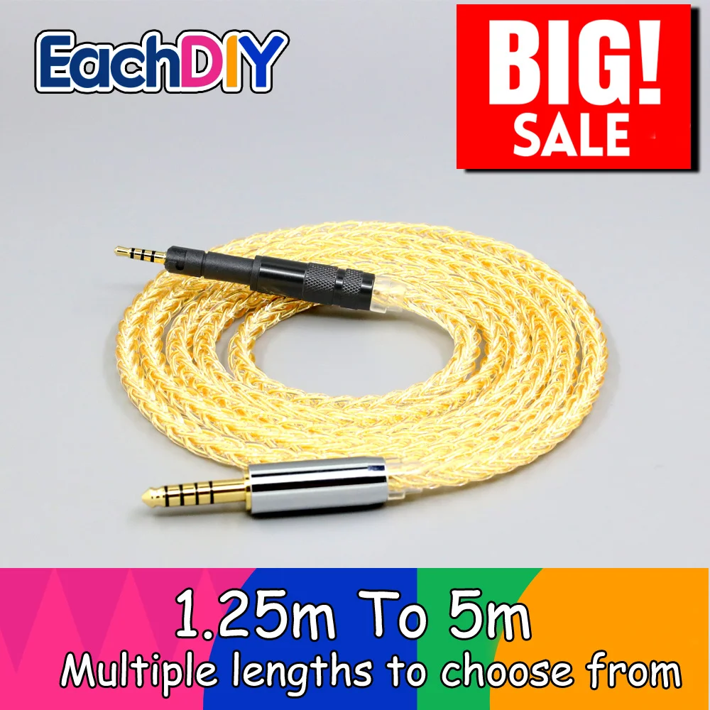 

8 Core 99% 7n Pure Silver 24k Gold Plated Earphone Cable For Neumann ndh 20 30 ndh-20 ndh-30 NDH20 NDH30 headphone LN009039