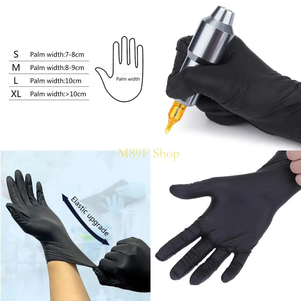 

M89F 100pcs Nitrile Disposable Gloves Powder-Free Protective Glove Cleaning Tool
