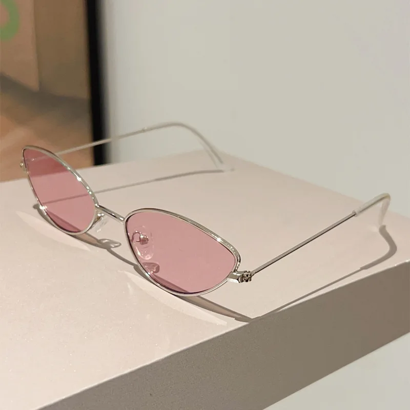OEC CPO Vintage Metall Cat Eye Sonnenbrille Frauen Kleine Rahmen Luxus Marke Sonnenbrille für Weibliche Polychrome Shades UV400 Brillen – Detail 11