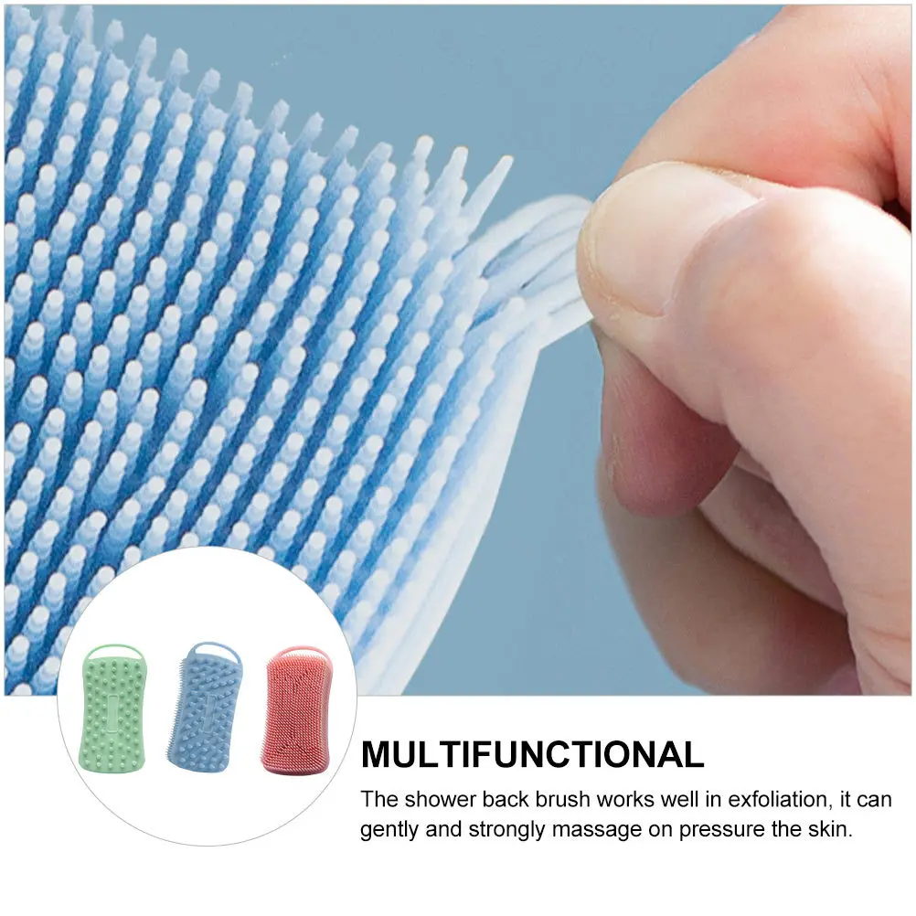 

3Pcs Home Use Bath Brushes Silicone Scrubber Exfoliating Body Cleaner Dual-Sided Shower Tool Bath Scrubber Hair Washing Brush
