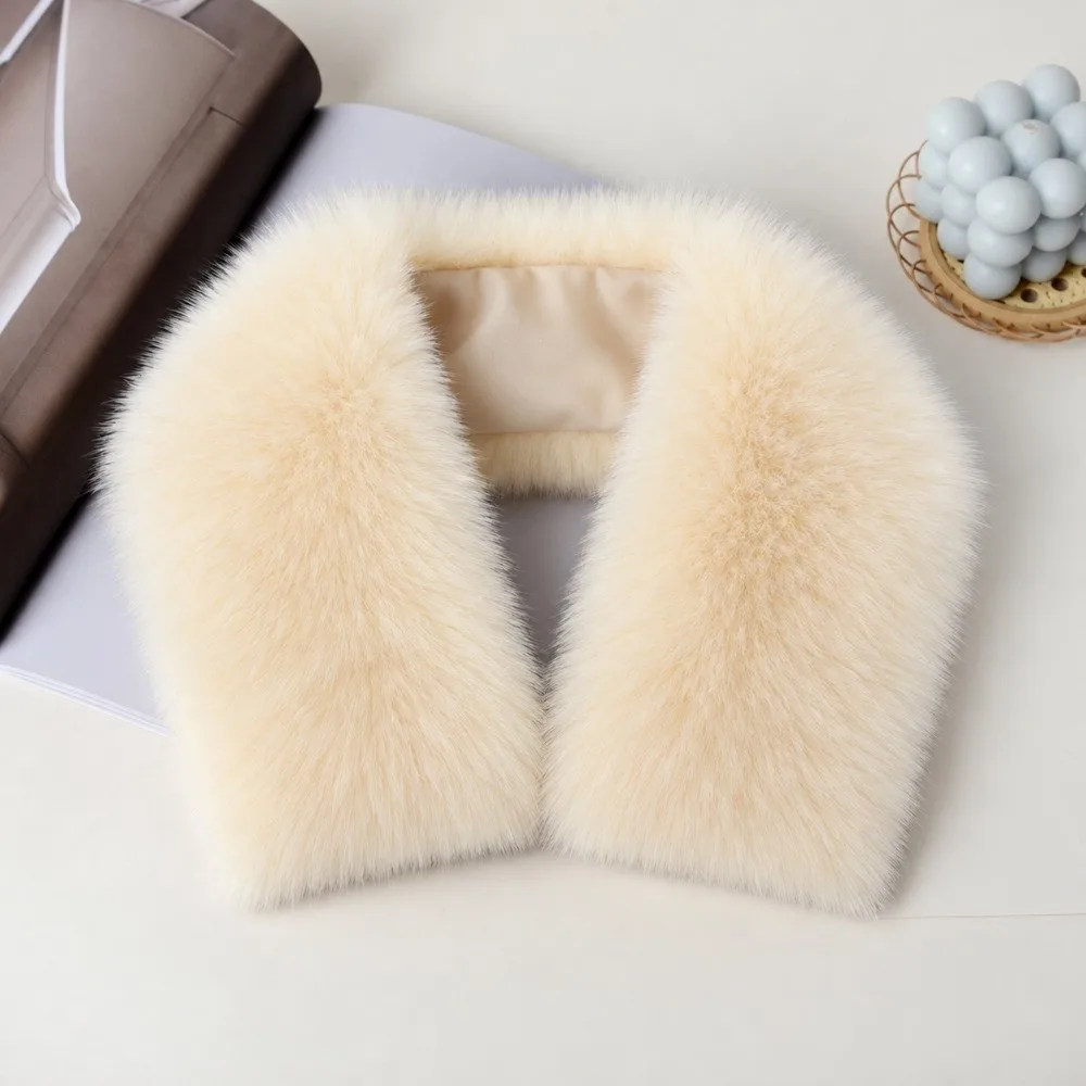 DIY Accessories Faux Fur Fake Collar Thick Concealed Buckle Fur Collar Shawl Easy To Wear Neck Warmer Fur Collar Scarf