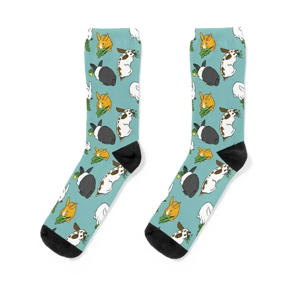 

Four Bunnies Snacking Socks gift Christmas custom sports Antiskid soccer Men Socks Women's sheer luxury crazy Socks Man Women's