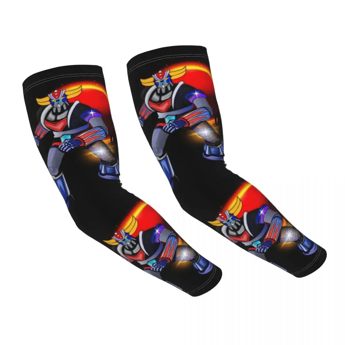 Goldorak Grendizer Arm Sleeves Warmer Men Women Anime UFO Robot Goldrake UV Sun Protection Tattoo Cover Up Sports Cycling