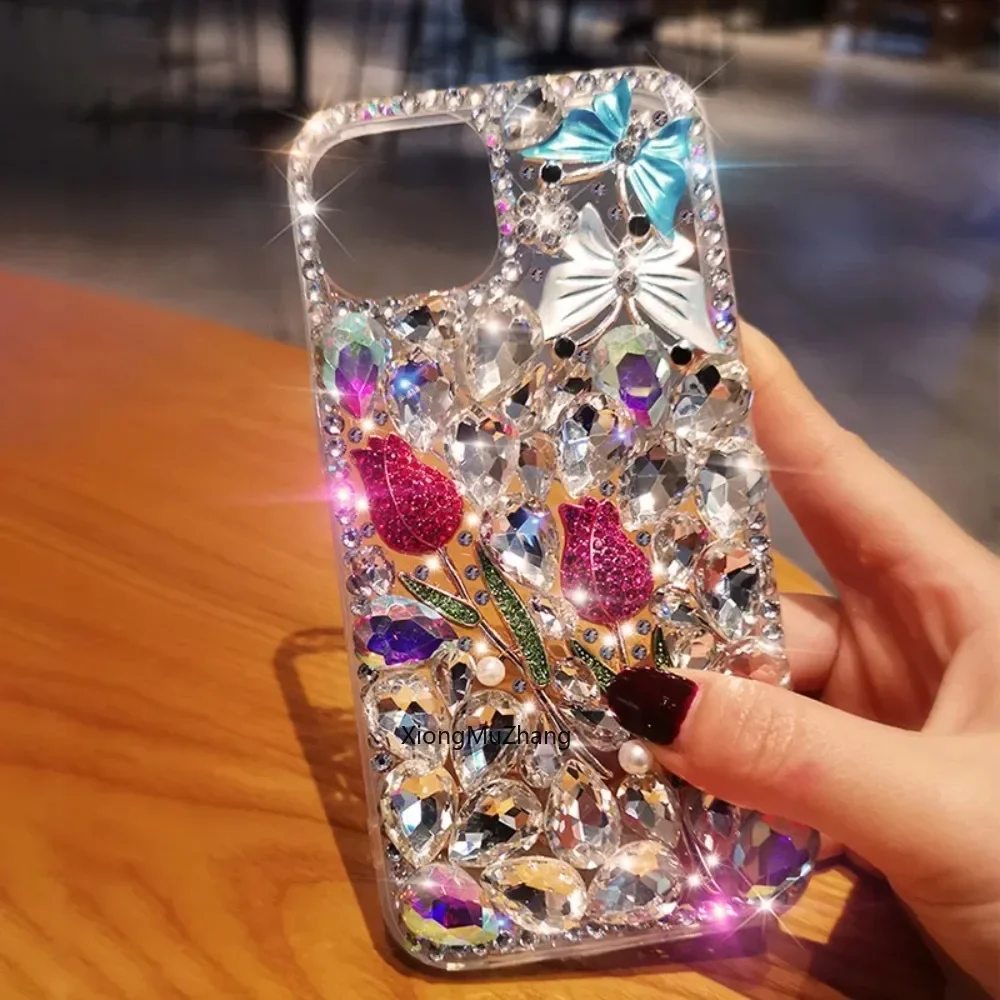 

Rose Butterfly Flower Diamond Custom Case for OPPO Realme GT Neo 6 5 5SE 3 3T GT2Pro Q5Pro Q3 Note 50 Narzo N55 N53 50 Pro 20 10