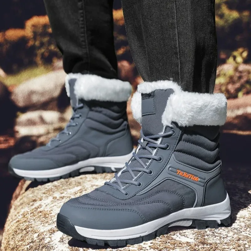 

Unisex Boots Winter High Top Casual Sneakers Plush Warm Snow Boots Winter Couple Cotton Shoes Non-slip Ankle Boots Botas Hombre