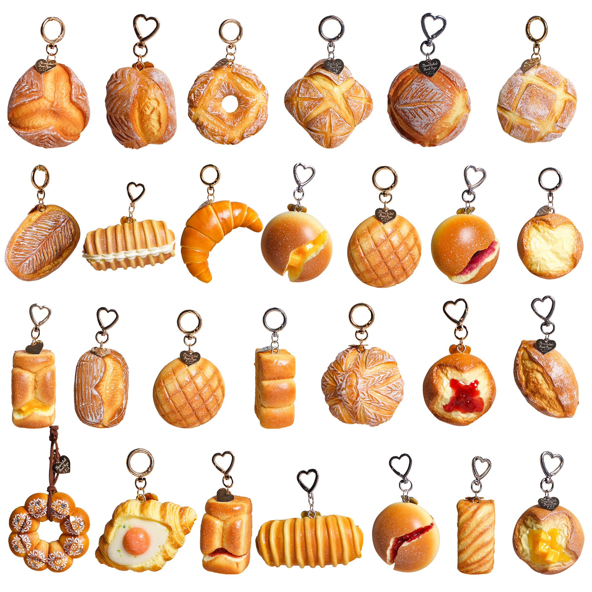 1PCS Simulation European Bag Key Pendant Cute Girl Bag Ornaments Fun Food Decoration Student Bag Girlfriends Gift