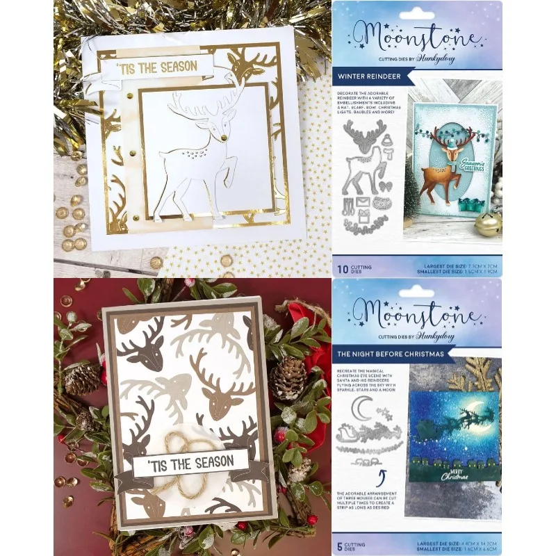 

Christmas Collection Winter Reindeer Santa Sled Elk Deer Metal Cutting Dies Diary Decorate Embossing Diy Greeting Card 2024 New