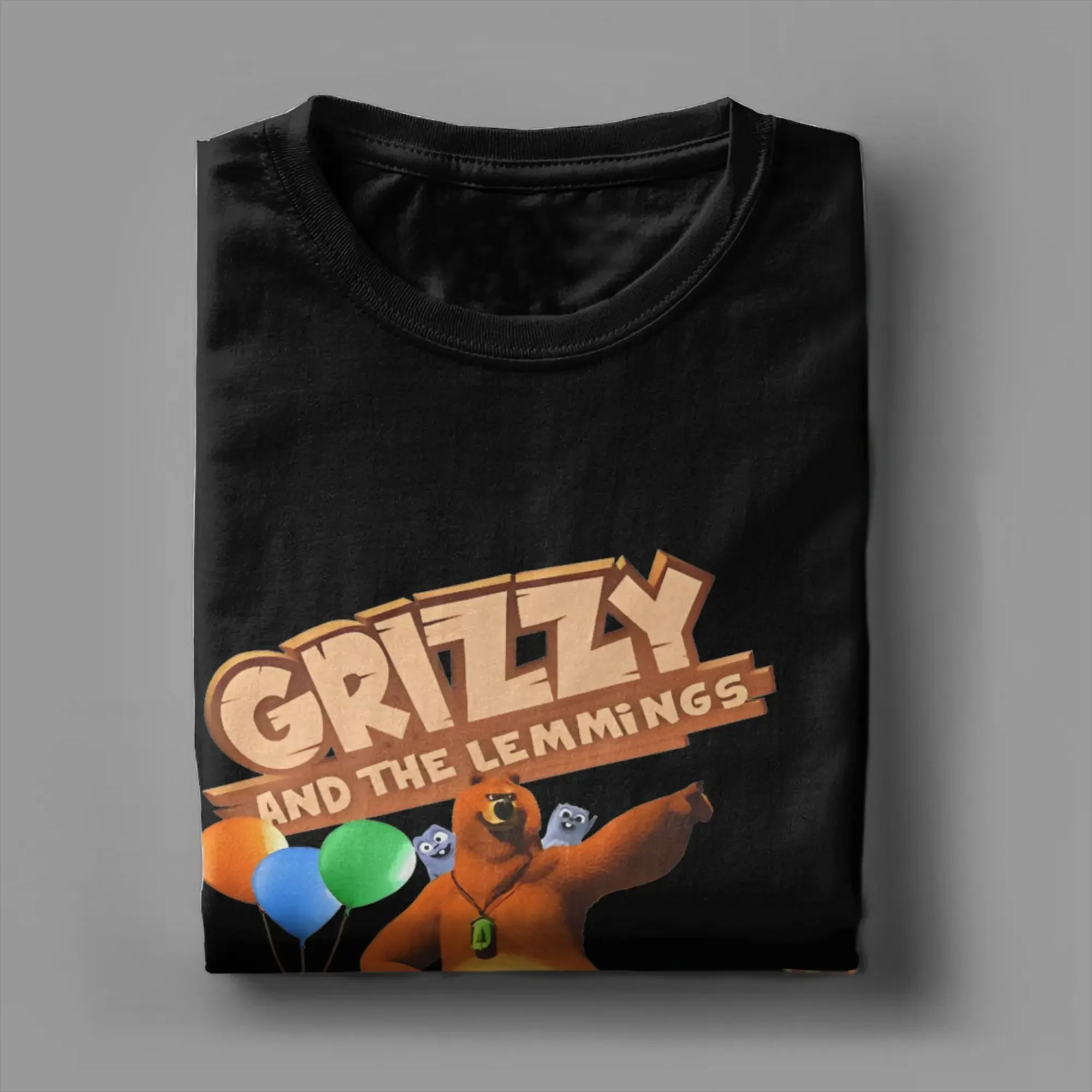 Cute Grizzy and Lemmings Tee Shirt for Men Women Print T Shirts  Cotton Clothes