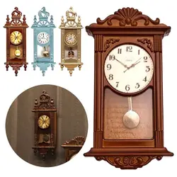 1:12 Scale Dolls Miniature Wall Clock Pretend Play Furniture Wall Clock Doll House Accessories
