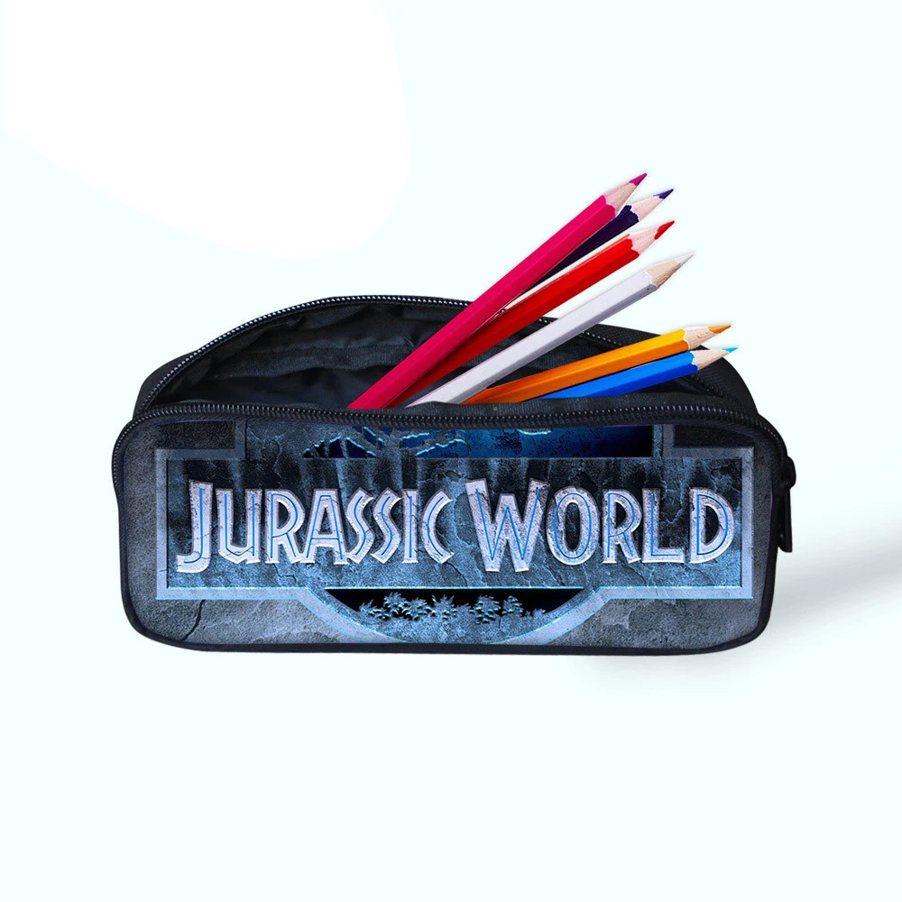 Dinosaur Print Pencil Case Pencilcase Jurassic World Letter Pencil Box School Stationery Fashion Pencil Cases Custom