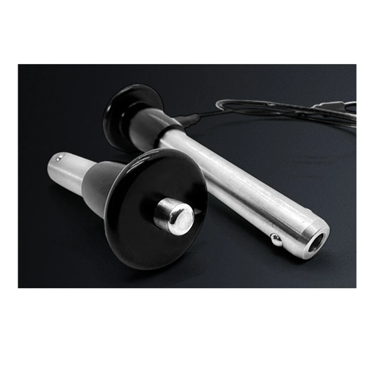 2025+ 2pc Stainless Steel Quick Release Pin 6mm Dia. Ball Locking Pin with Push Button Round Handle Lanyard Usable Length 35mm