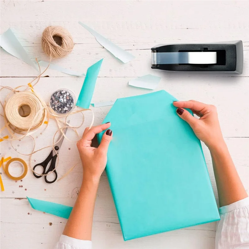 موزع أشرطة سطح المكتب - قاعدة مضادة للانزلاق - موزع لفافة شريطية مرجحة - مثالي للمكتب والمنزل والمدرسة، عبوة متينة