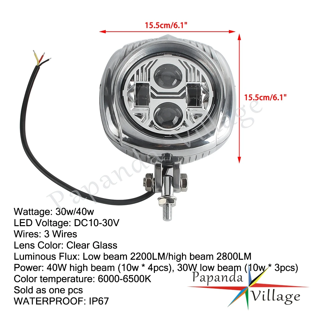 Motorcycle Headlight Head Light Retro Modification Accessories For Harley Yamaha Suzuki Kawasaki Bobber Chopper Softail Springer