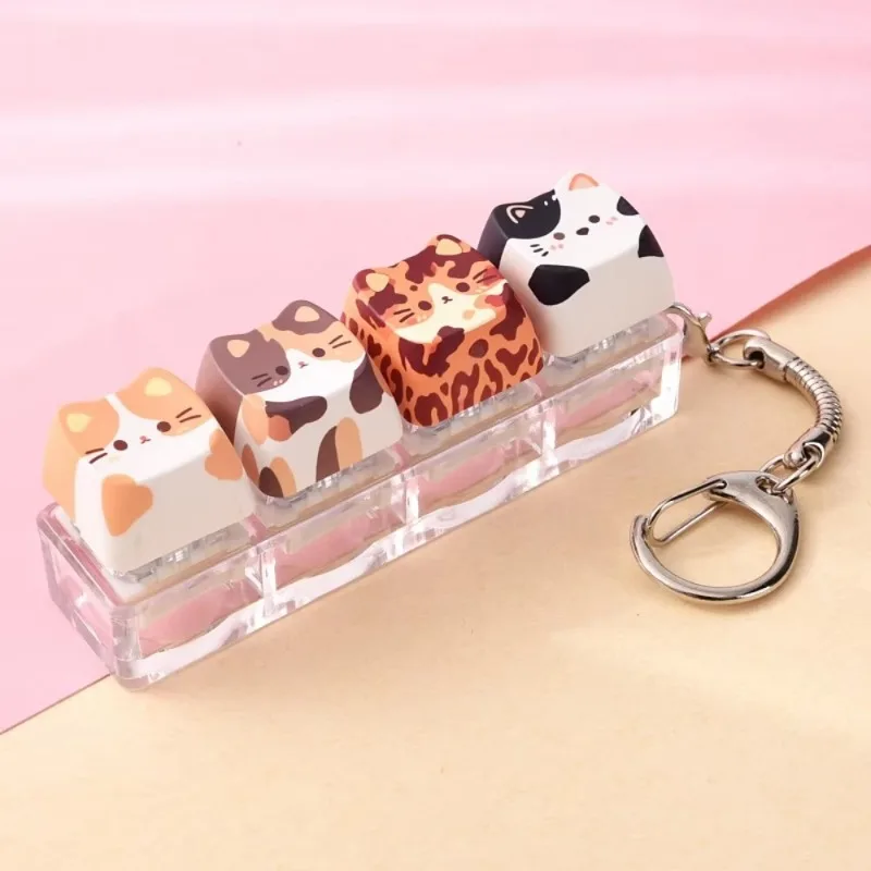 Kawaii Creative Cat Fan Fingertip Keyboard Design Keychain Stress Reducing Pendant Unique Birthday Gift Home Garden Decoration view 6