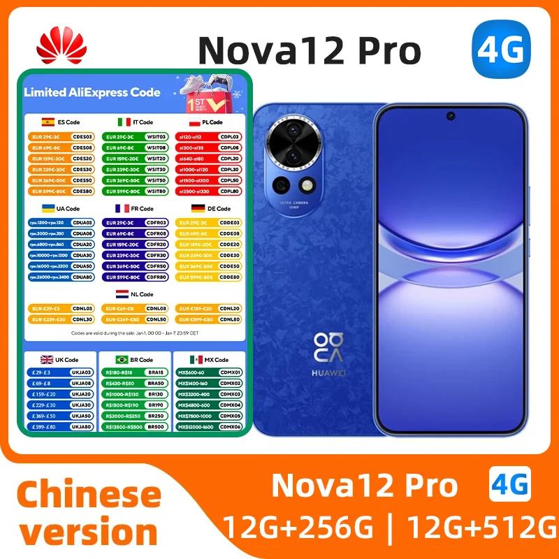 Huawei-Smartphone Nova 12 Pro NDavid, écran 6.76 "120Hz, Kirin 9000S, 16/09/2018, yOS 4.0, batterie pour appareil photo, 100W Smile Charge