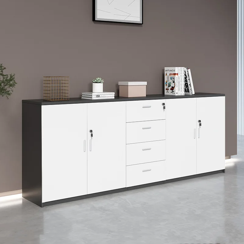 Mehrtüriger Aktenschrank aus Holz, moderner, minimalistischer Aufbewahrungsschrank mit großem Fassungsvermögen, Mehrzweck-Aktenschrank-Möbel für den Innenbereich