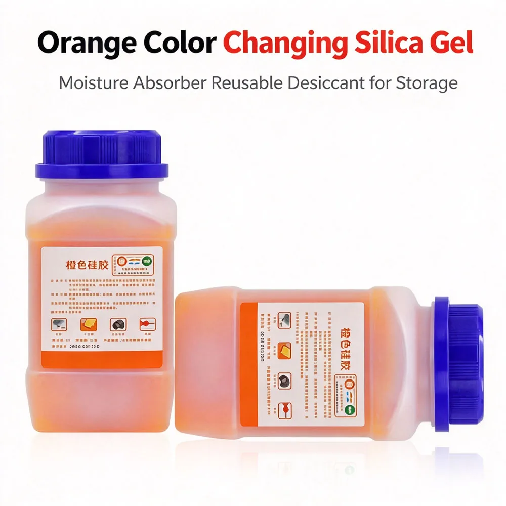 Orange Color Changing Silica Gel Moisture Absorber Reusable Desiccant for 3D Printer Filament Electronic Product Storage