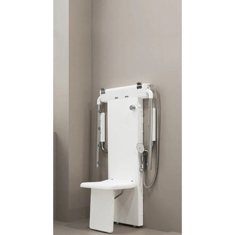Elderly seated thermostatic shower, bathroom multi-functional folding seat bath and bath special chair, shower armrest