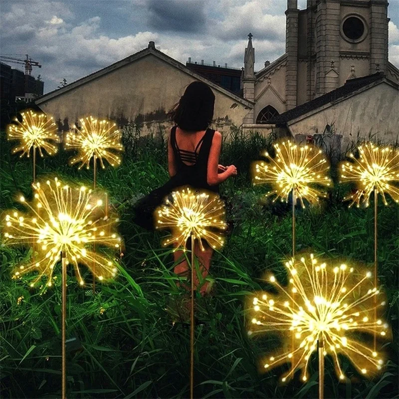 Solaire extérieur CONDUIT Feux d'artifice 90/120/150 Imperméable menée de Voie de Jardin de Cour De Patio Fée Lumière Lampe Pour La Décoration De Noël