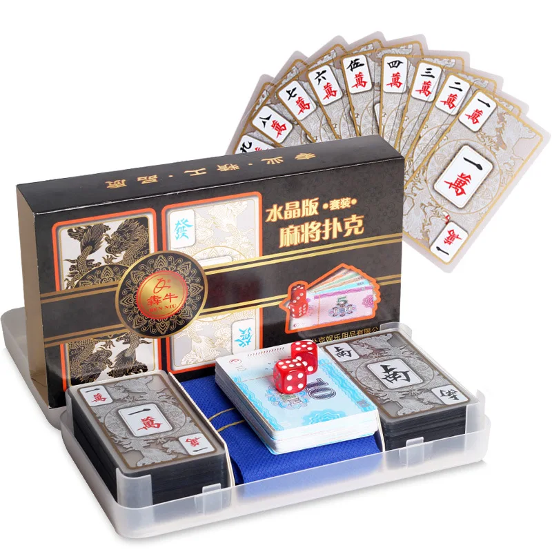 

Crystal Mahjong Poker Set All Plastic Cards