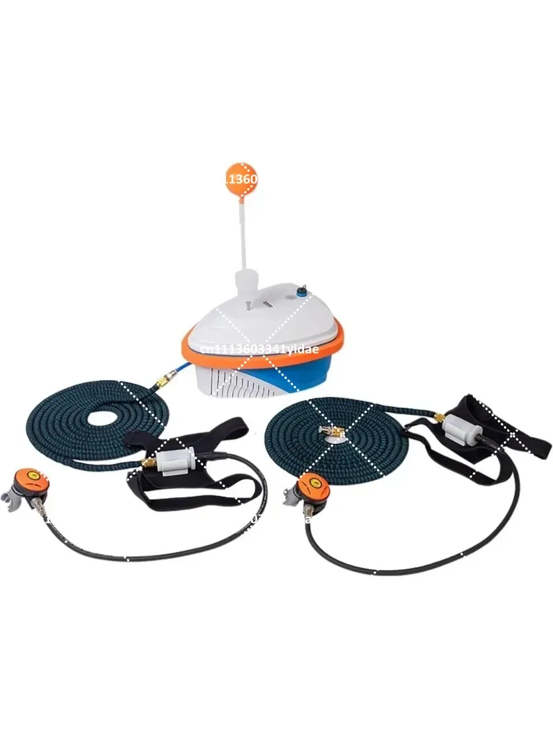 Portable Underwater Scuba Device for Dual Users, 7-10 Hours Deep 15 Meters Diving Equipment for Rescue Fishing