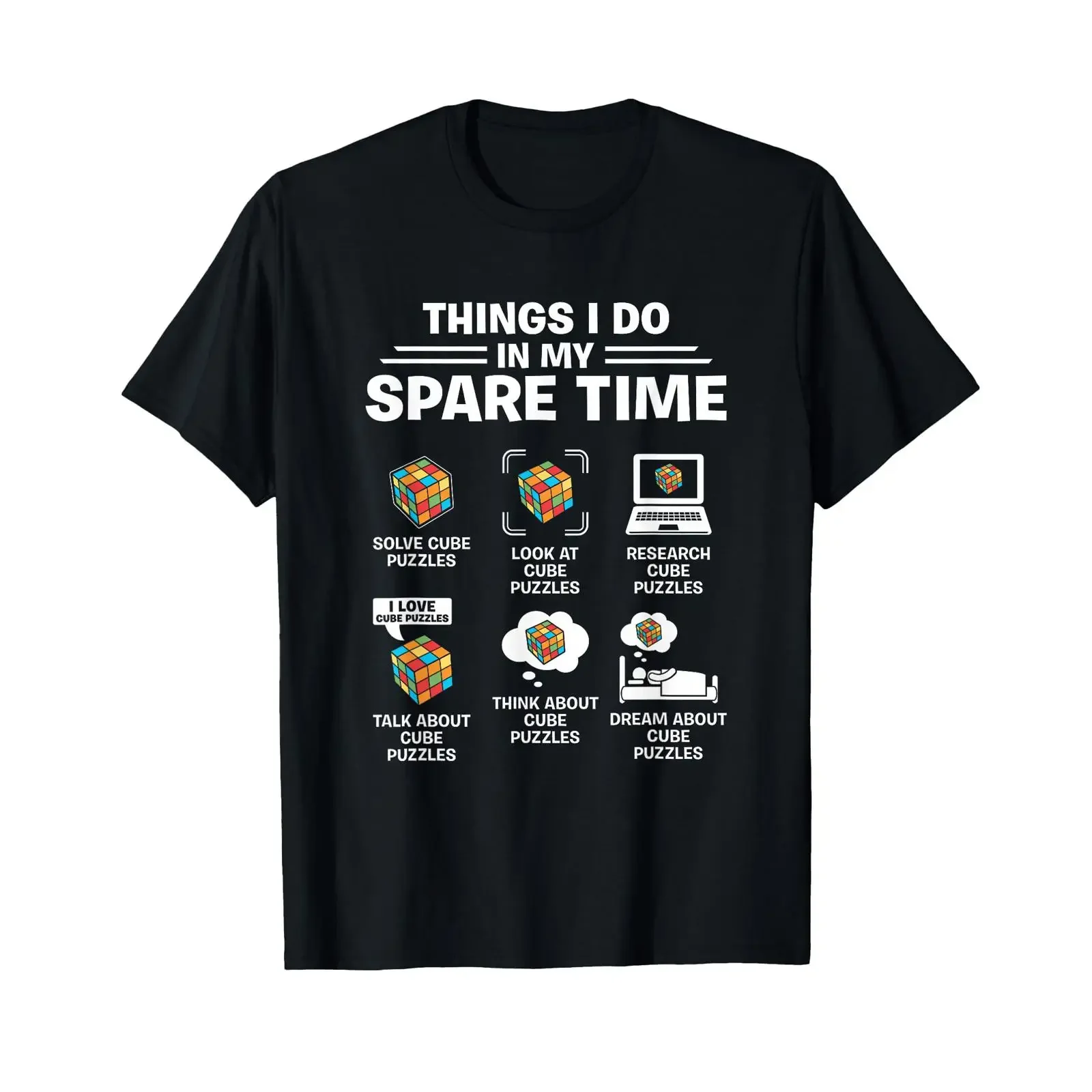 Funny Speed Cubing My Spare Time Math Cuber Puzzle Cube T Shirt vintage Washed Versatile graphic Stretched designer clothes