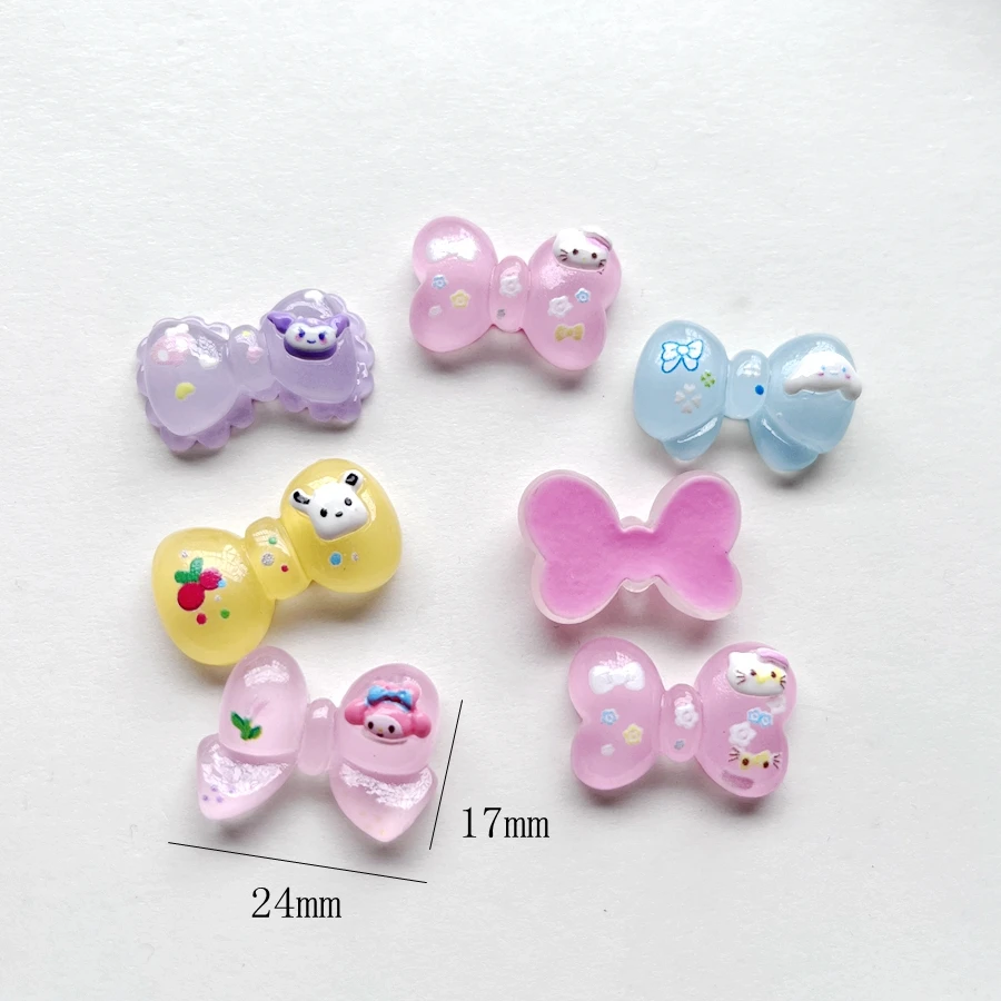 10pcs luminous butterfly festival resin flat back  scrapbook DIY jewelry hair clip decoration Sanrio decorative accessories