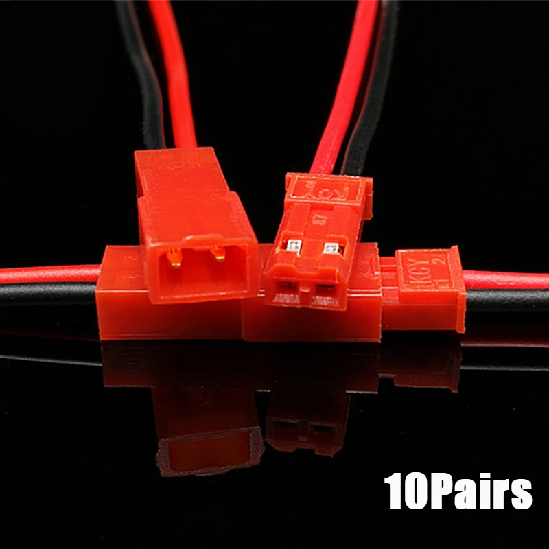 10 Pairs 22 AWG JST Plug Connector 2 Pin Male Female Plug Connector Cable Wire for LED Lamp Strip RC Toys Battery Adapter 10cm