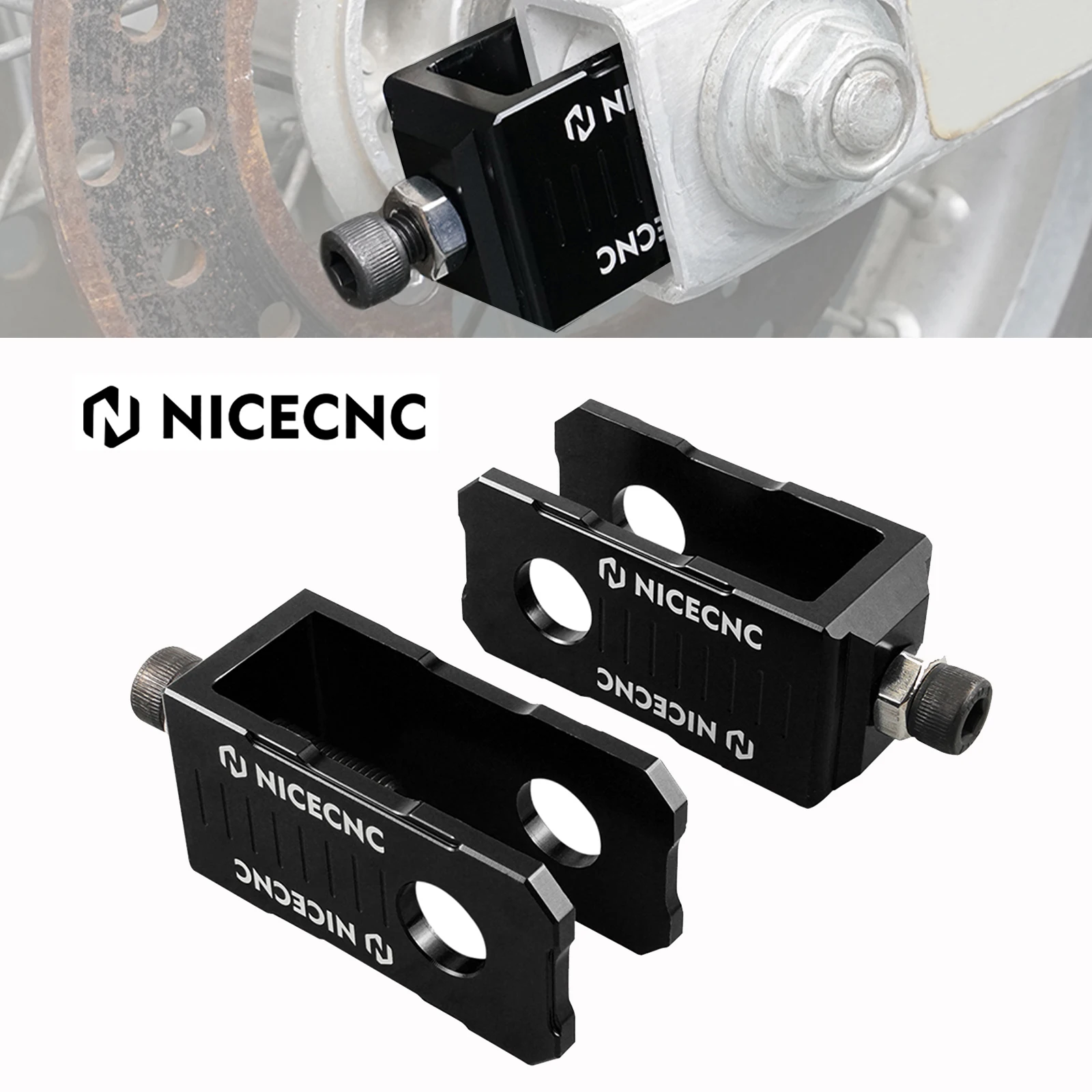 

NiceCNC Motorcycle Rear Axle Block Chain Adjuster For Yamaha YZ85 1992-2018 2017 YZ80 1993-2001 YZ 80 85 6061 Billet Aluminum