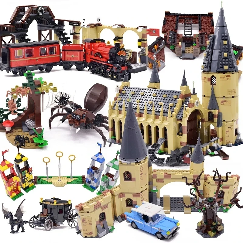 2024 Bricks City Creative Medieval Magic Castle Series School Architecture Palace Model Building Blocks Gifts Kid Assembly Toys