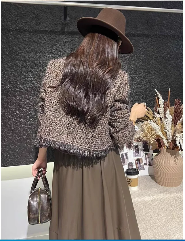 High end and exquisite French tweed women's clothing Maillard dressing