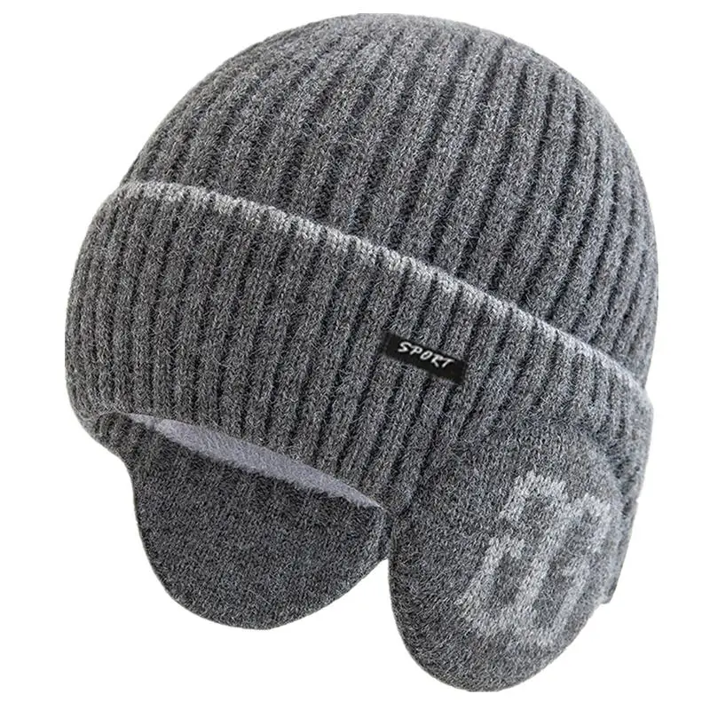 New Unisex Plush Fur Lined Winter Beanie Hat With Earflap Fashion Winter Hats For Men Women Outdoor Classic Keep Warm Cap