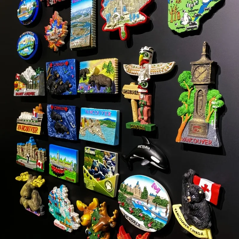 Canada 3D Fridge Magnets Ornament Collection Handicraft Gift Tourism Souvenir Resin Refrigerator Magnets Sticker Home Decoration