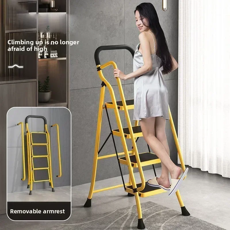 Firm Household Goods Ladder Folding Thickened Small Indoor Stairs Four Or Five Steps Climbing Stairs Large Packaging Ladder