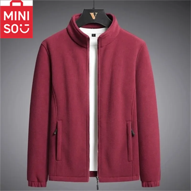 Autumn and winter men\'s plus size casual fashion simple and plush thick warm fleece fleece fleece fleece jacket solid color jack