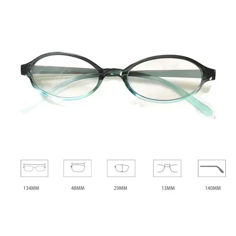 Oval Frame Glasses Women Men Retro Decorative Computer Blue Light Blocking Far Sight Eyeglasses Vintage Computer Reading Eyewear