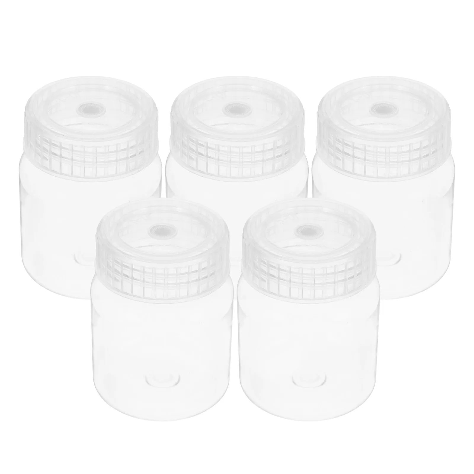 

5Pcs Laboratory Bottles Wide Mouth Reusable Containers for Tissue Culture Chemical Liquid Solid Powder Storage