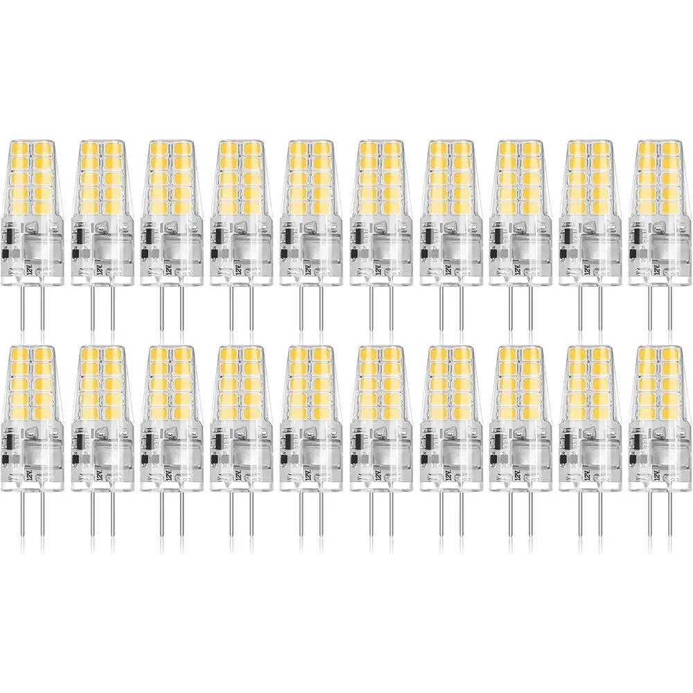 

20 светодиодных ламп G4, 2 Вт, эквивалент 30 Вт, 3000K, теплый белый свет, 250 люмен, 360° ° Угол рассеивания света, замена лампы T3 Hgen, лампы Landse, AC/DC 1